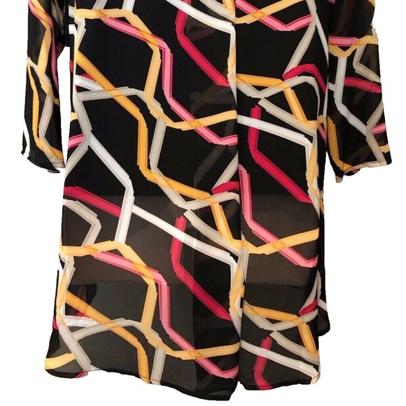 Alfani Women's Plus Size Black Comb Printed Overlay Tunic, Multi Ribbons, 0X/XL - Picture 12 of 15